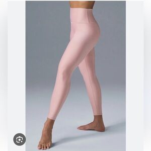 ALO Yoga High Waist Airlift Light Blush Vintage Pink 22” Inseam Ankle Leggings S